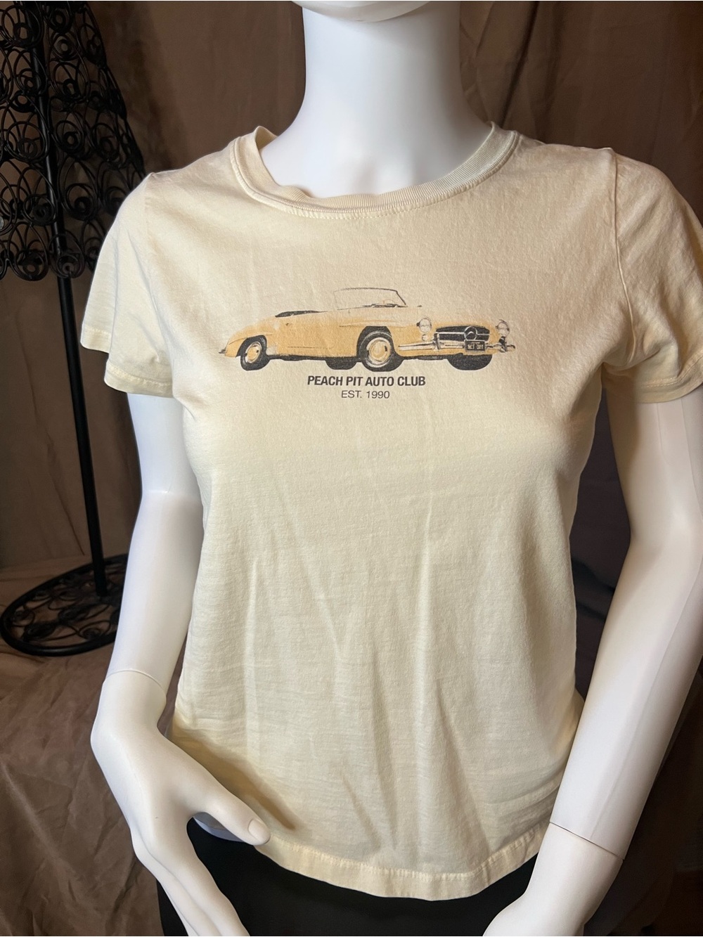 Nectar Clothing Peach Pit Auto Club Graphic Tee - Pale Yellow